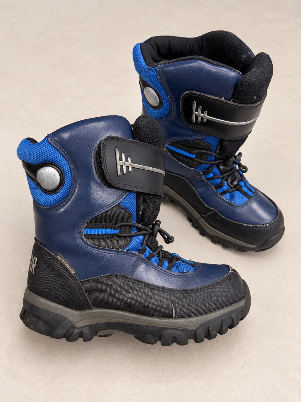 Cougar Kids Waterproof Winter Snow Boots Blue Black Size 3 Youth